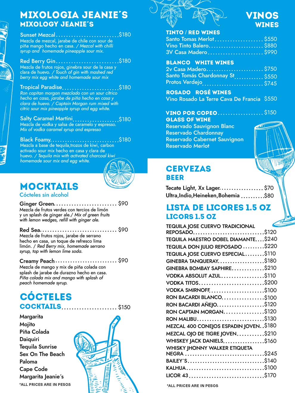 Menu en Español Menu en Español